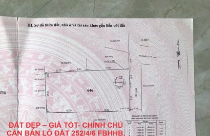 ĐẤT ĐẸP – GIÁ TỐT- CHÍNH CHỦ CẦN BÁN LÔ ĐẤT Phường Bình Hưng Hoà  B, Quận Bình Tân, HCM